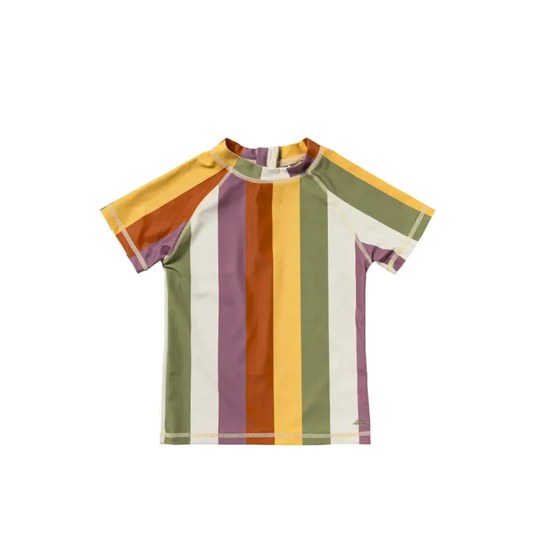 Salted Stories multi stripe swim tee // multicolor