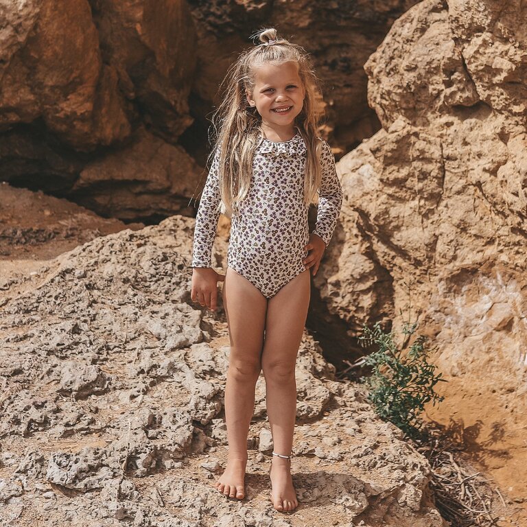 Salted Stories sparkly flower bodysuit // bombay brown