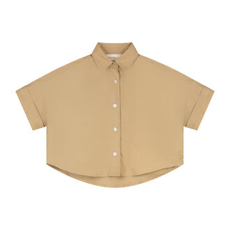 Charlie Petite riley blouse // camel