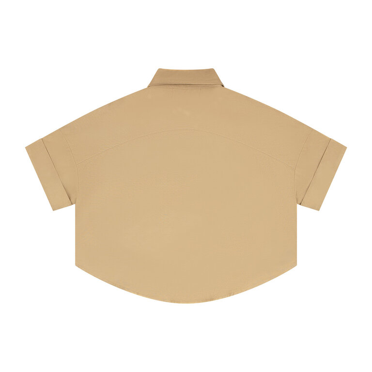 Charlie Petite riley blouse // camel