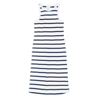 The New tish rib dress // navy blazer striped