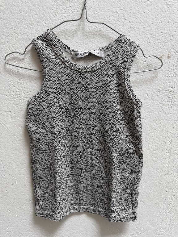 Preloved 2. Mingo tanktop dots zwart wit // 2-4y