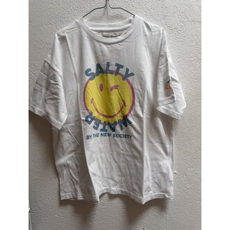 Preloved 2. New Society smiley shirt wit // 8y