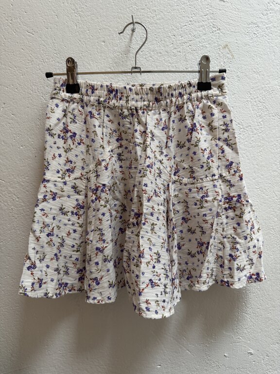 Preloved 2. Les temps des cerises rokje bloemetjes wit paars // 10y
