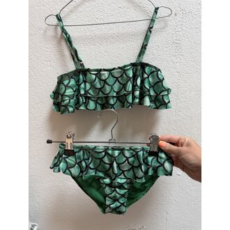 Preloved 2. Maed for Mini bikini zeemeermin groen // 7y