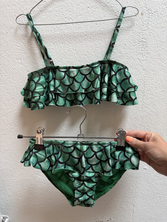 Preloved 2. Maed for Mini bikini zeemeermin groen // 7y