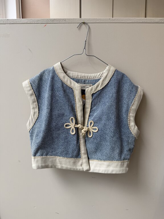 Preloved 3. Charlie Petite gilet spijker/creme // 140