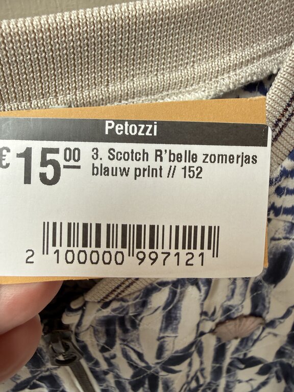 Preloved 3. Scotch R'belle zomerjas blauw print // 152