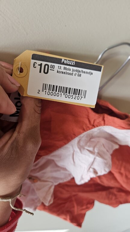 Preloved 13. Molo jurkje/hemdje koraalrood // 68