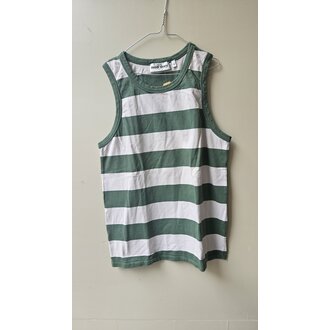Preloved 1. Main story hemd groen wit gestreept // 12y
