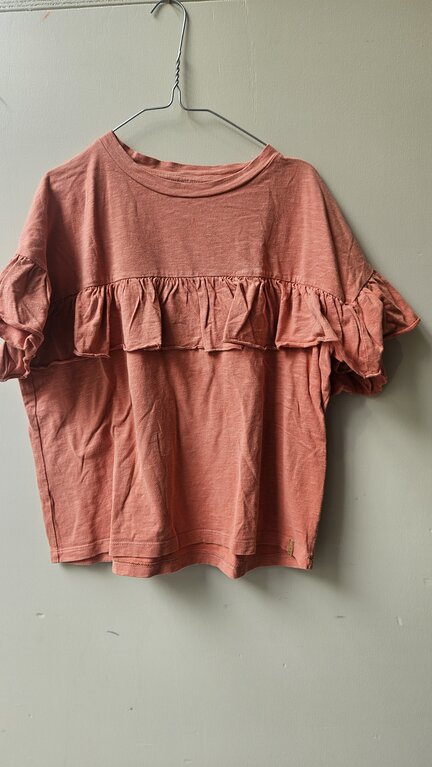 Preloved 1. Nixnut shirt ruffle oranjerood // 134