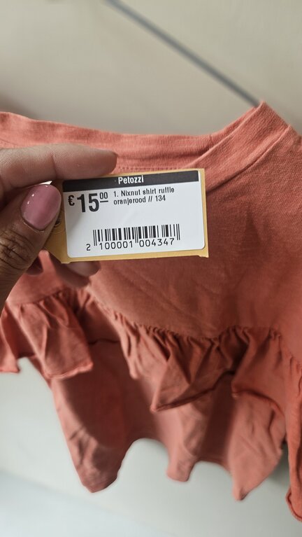 Preloved 1. Nixnut shirt ruffle oranjerood // 134