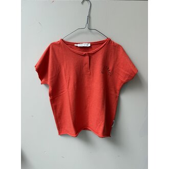 Preloved 4. Sproet&Sprout shirtje drukknoopjes oranje // 5y