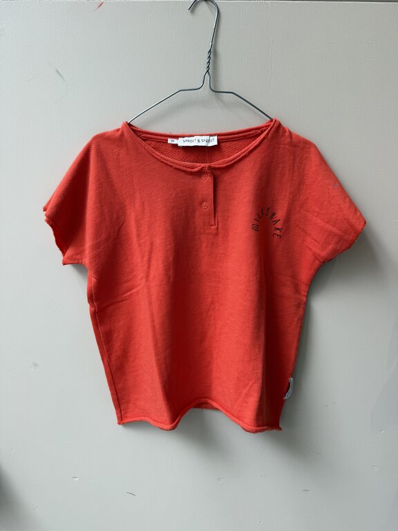 Preloved 4. Sproet&Sprout shirtje drukknoopjes oranje // 5y