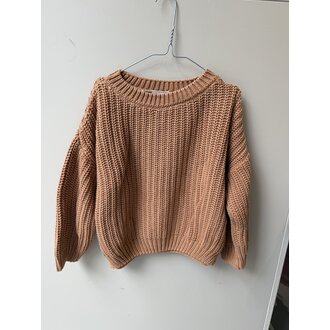 Preloved 4. Yuki katoenen trui bruin/oranje // 5-6y