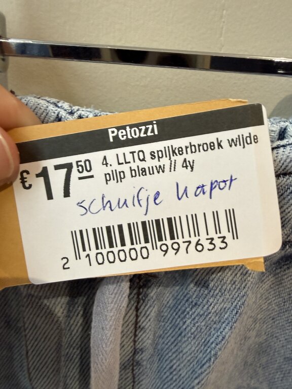 Preloved 4. LLTQ spijkerbroek wijde pijp blauw // 4y