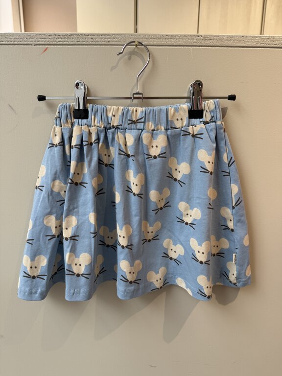 Preloved 4. House of jamie rokje met muizenprint blauw // 122-128