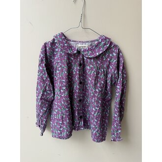 Preloved 4. Piupiuchick blouse met bloemenprint paars // 6y
