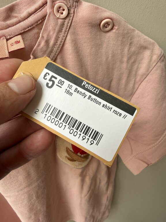 Preloved 10. Bandy Button shirt roze // 18m