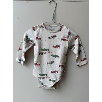 Preloved 11. Konges Slojd romper race auto creme // 9m