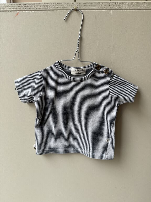 Preloved 11. 1+in the family t-shirt streep zwart/wit // 1m