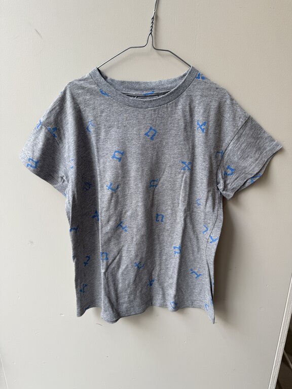 Preloved 11. Nixnut t-shirt letters lichtgrij/blauw // 128