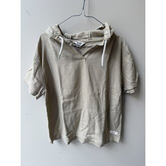 Preloved 11. Baje linnen hoody t-shirt beige // 122-128