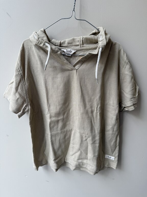 Preloved 11. Baje linnen hoody t-shirt beige // 122-128