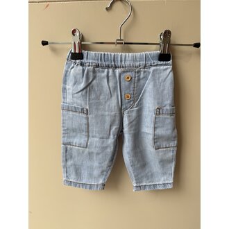 Preloved 11. 1+in the family katoenen denimooik broekje lichtblauw // 3m