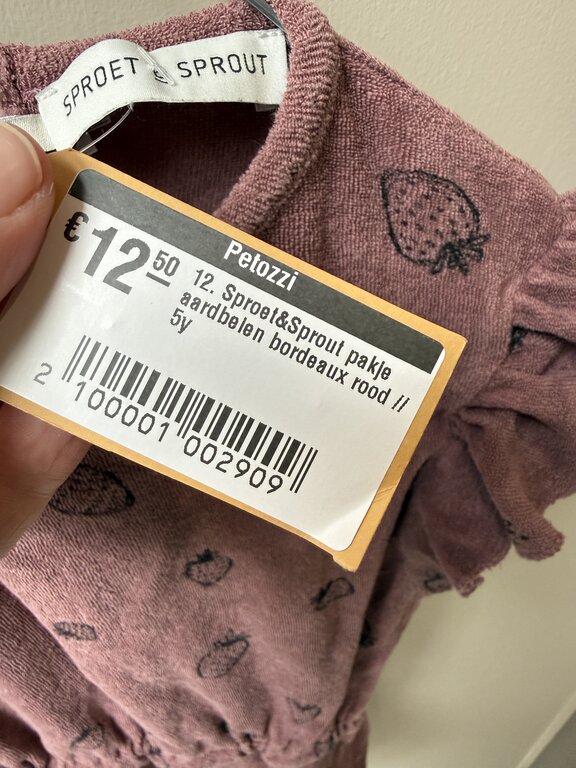 Preloved 12. Sproet&Sprout pakje aardbeien bordeaux rood // 5y