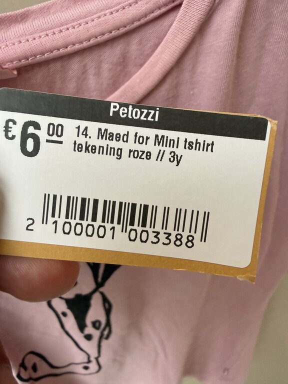 Preloved 14. Maed for Mini tshirt tekening roze // 3y