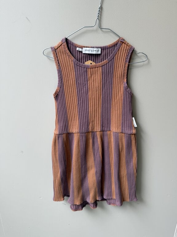 Preloved 14. Sproet&Sprout jurk strepen paars/oranje // 4y