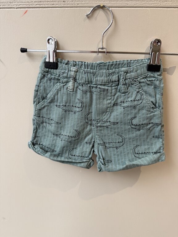 Preloved 14. Sproet&Sprout korte broek krokodil groen // 12m