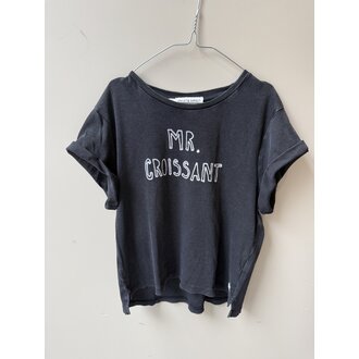 Preloved 14. Sproet&Sprout tshirt mr croissant zwart // 7/8y