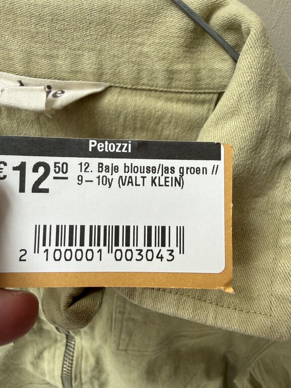Preloved 12. Baje blouse/jas groen // 9-10y (VALT KLEIN)