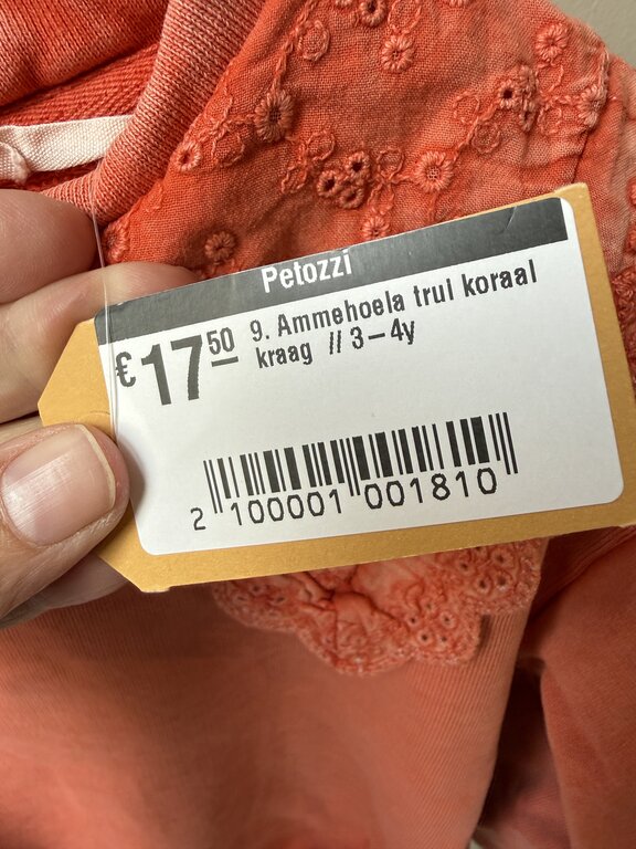 Preloved 9. Ammehoela trui koraal kraag  // 3-4y