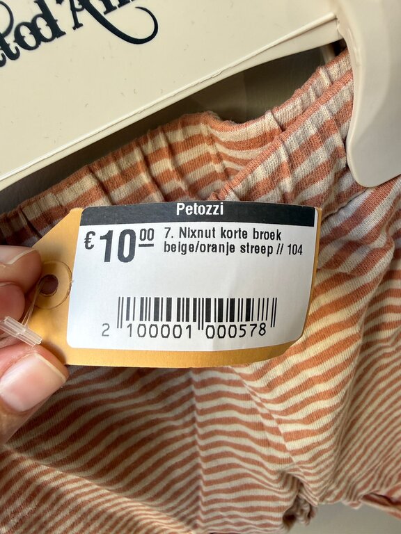 Preloved 7. Nixnut korte broek beige/oranje streep // 104