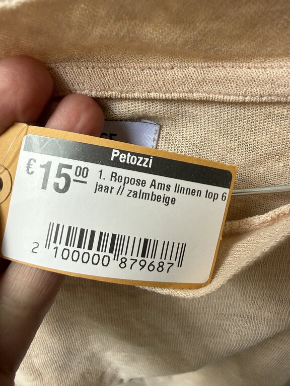 Preloved 1. Repose Ams linnen top 6 jaar // zalmbeige