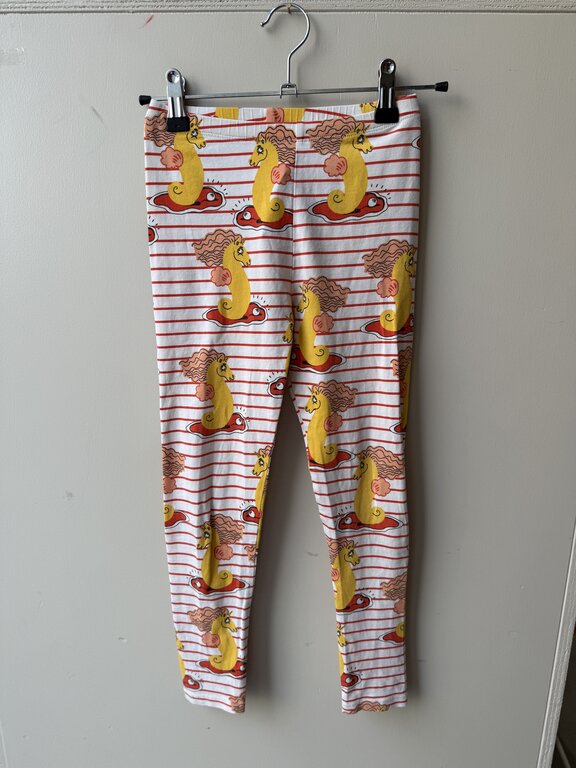 Preloved 8. Mini Rodini zeepaardjes legging rood en geel // 116/122