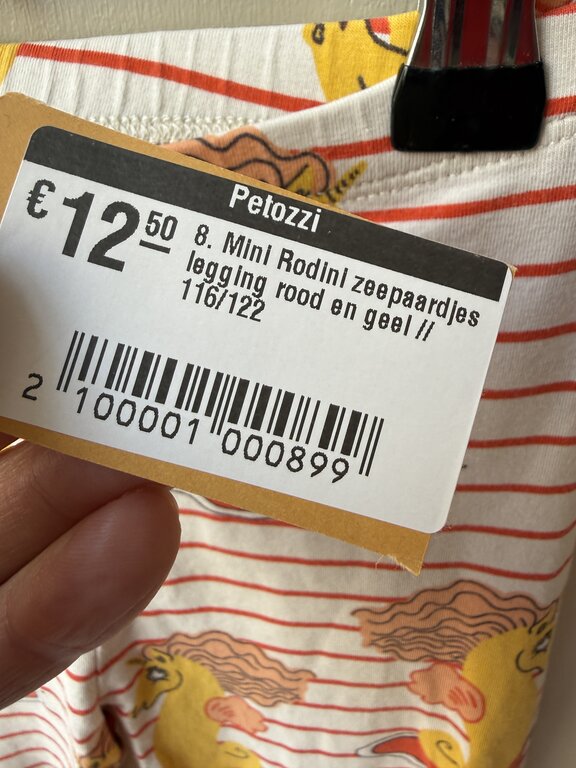 Preloved 8. Mini Rodini zeepaardjes legging rood en geel // 116/122