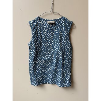 Preloved 5. CarlijnQ tanktop druppels blauw // 128