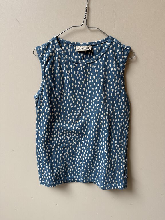 Preloved 5. CarlijnQ tanktop druppels blauw // 128