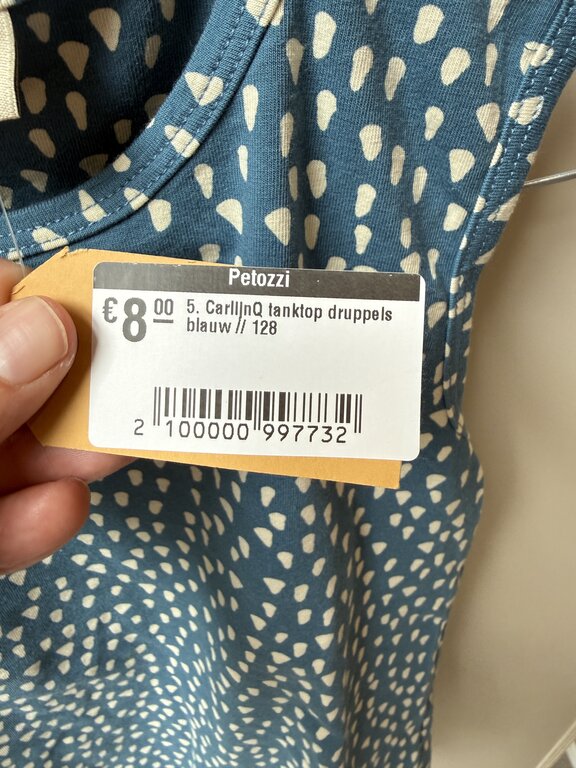 Preloved 5. CarlijnQ tanktop druppels blauw // 128