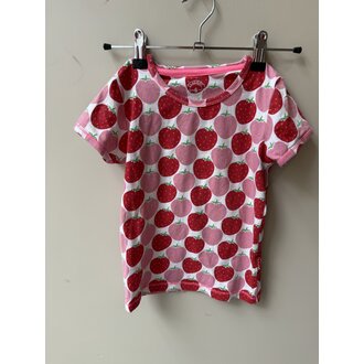 Preloved 5. Claesens pyjamasetje aardbeien roze/rood // 116