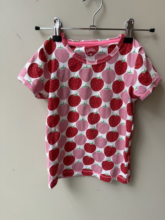 Preloved 5. Claesens pyjamasetje aardbeien roze/rood // 116