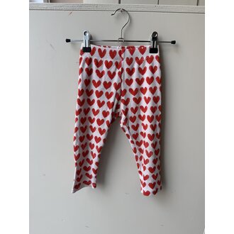 Preloved 8. Daily Brat hartjes legging rood met wit // 2-3y