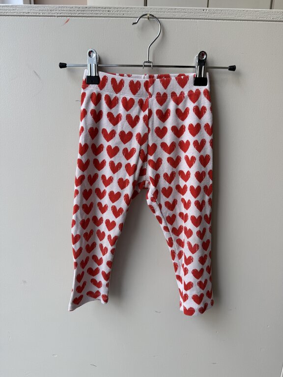Preloved 8. Daily Brat hartjes legging rood met wit // 2-3y