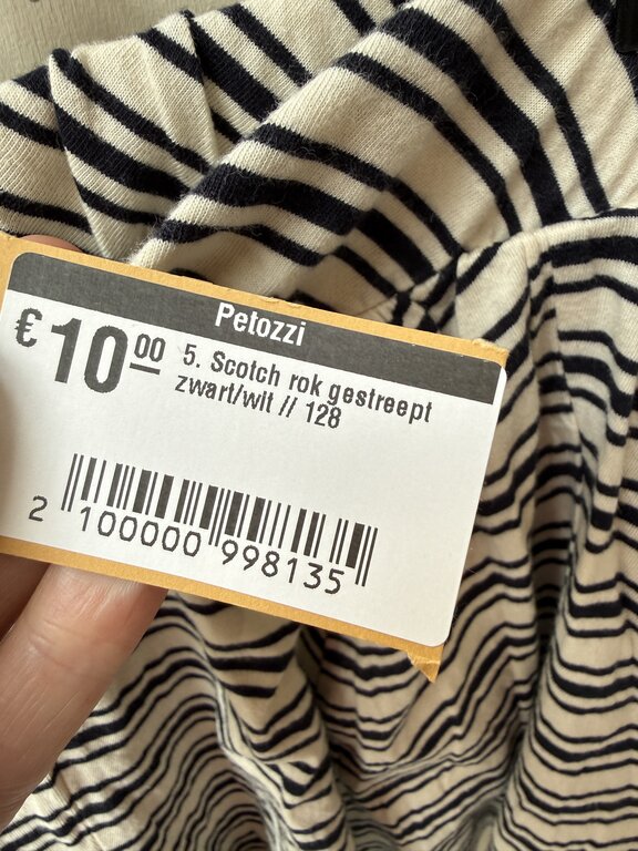 Preloved 5. Scotch rok gestreept zwart/wit // 128