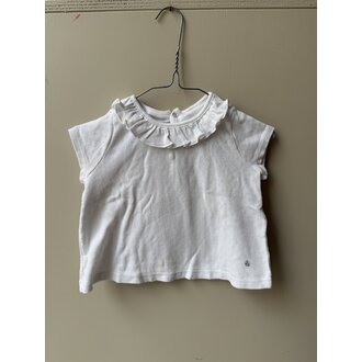 Preloved 8. Petit bateau shirtje PB wit // 18m