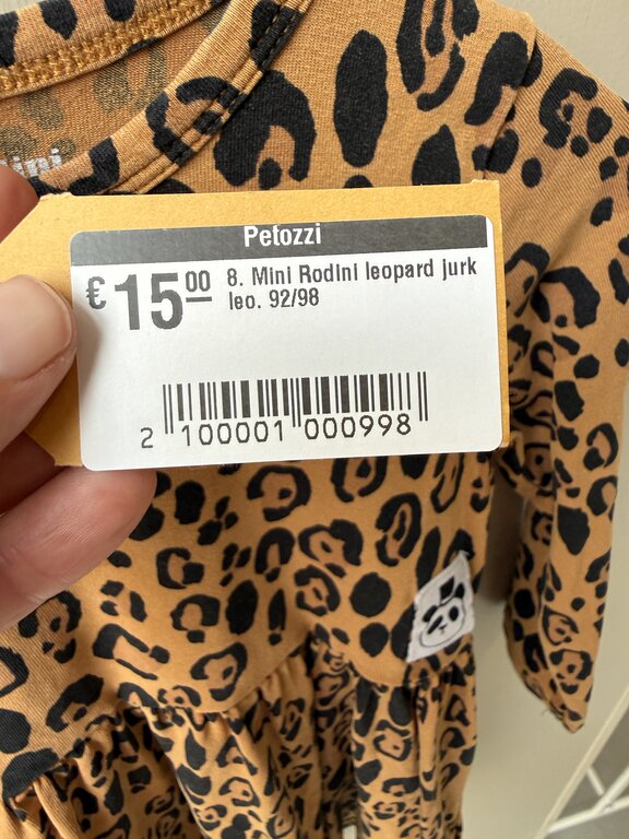 8. Mini Rodini leopard jurk leo. 92/98